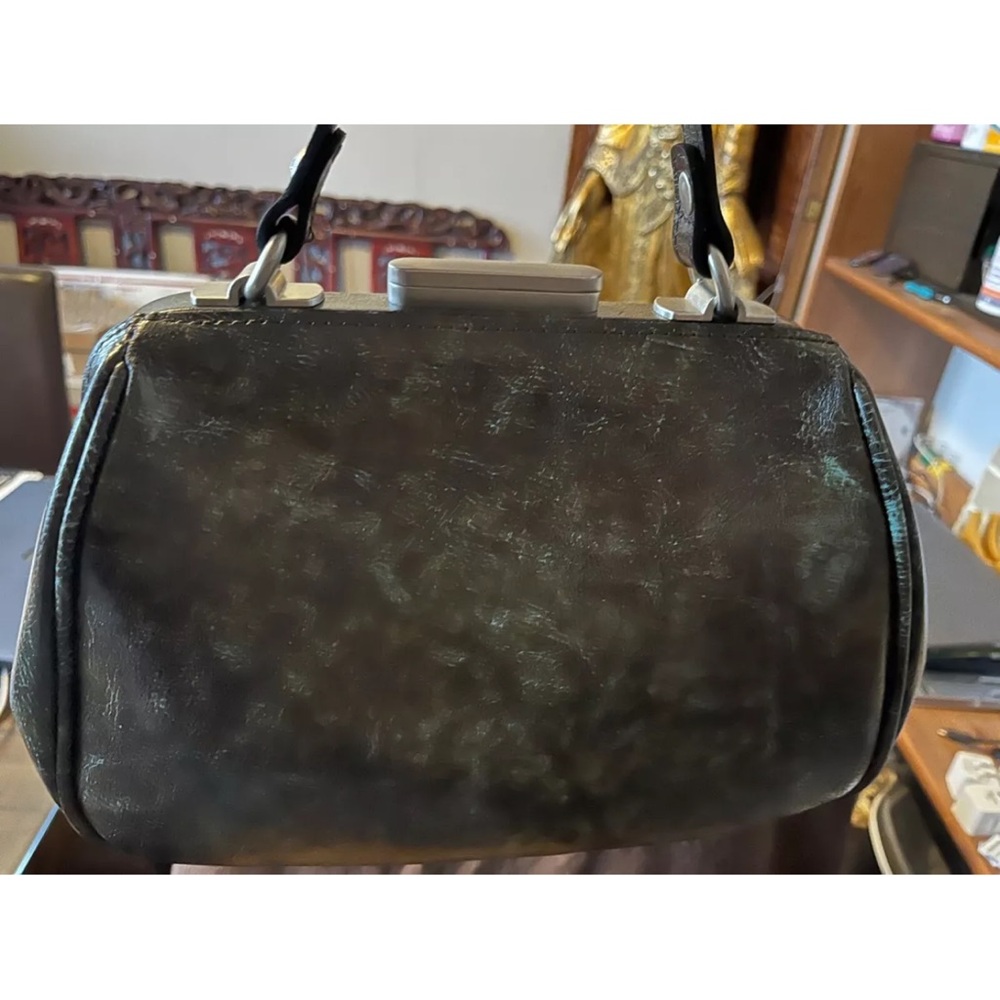 Patricia Nash NWT Gracchi Leather Frame Satchel Tooled Turquoise